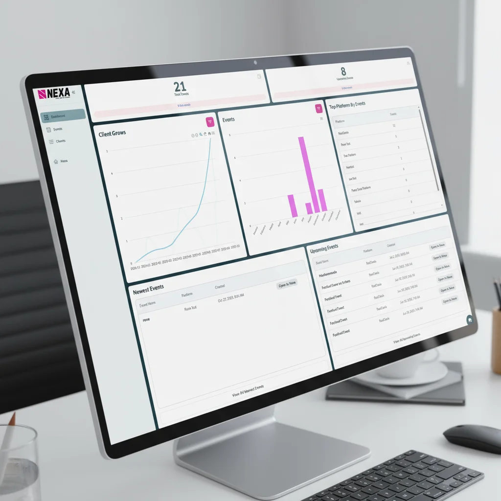 NEXA partner dashboard on a monitor