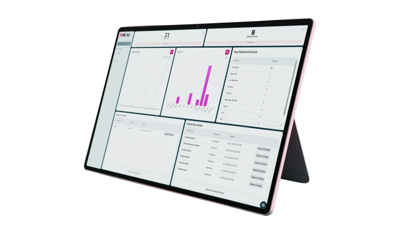 Partner dashboard on a screen